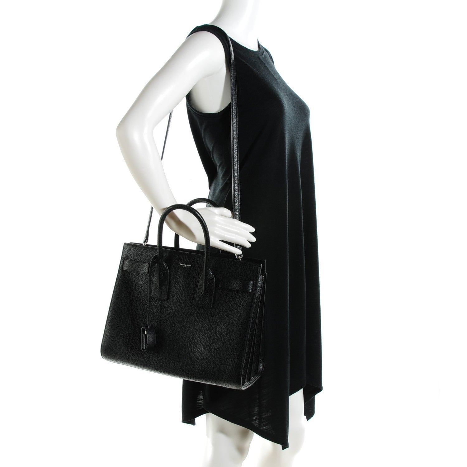 Saint Laurent Grained Calfskin Small Sac De Jour Black 2 of 7