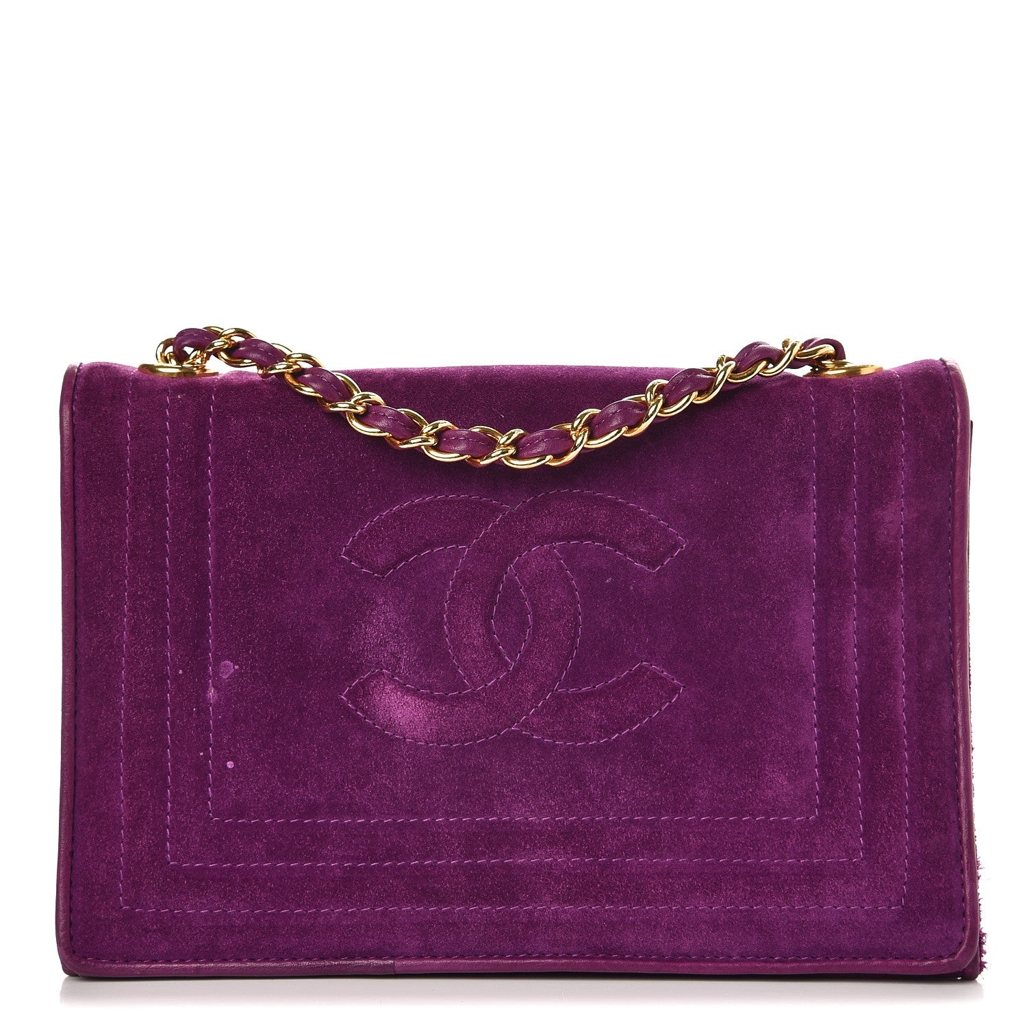 Chanel Suede Timeless Mini Flap Purple 1 of 11