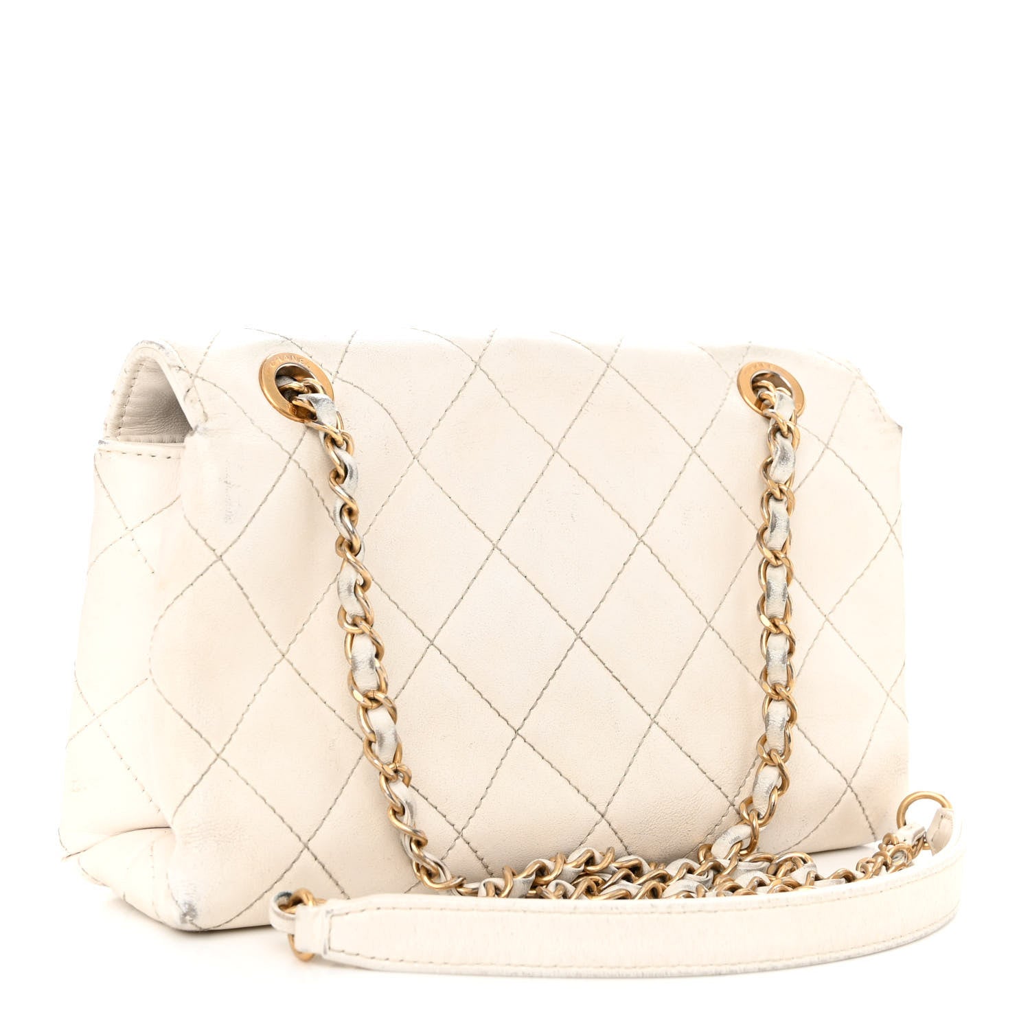 Chanel Calfskin Quilted Small Enchained Flap White 3 of 17