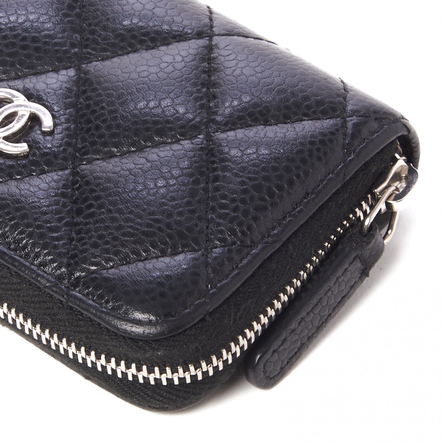 Chanel Caviar Quilted Zip Coin Purse Black 11 of 14