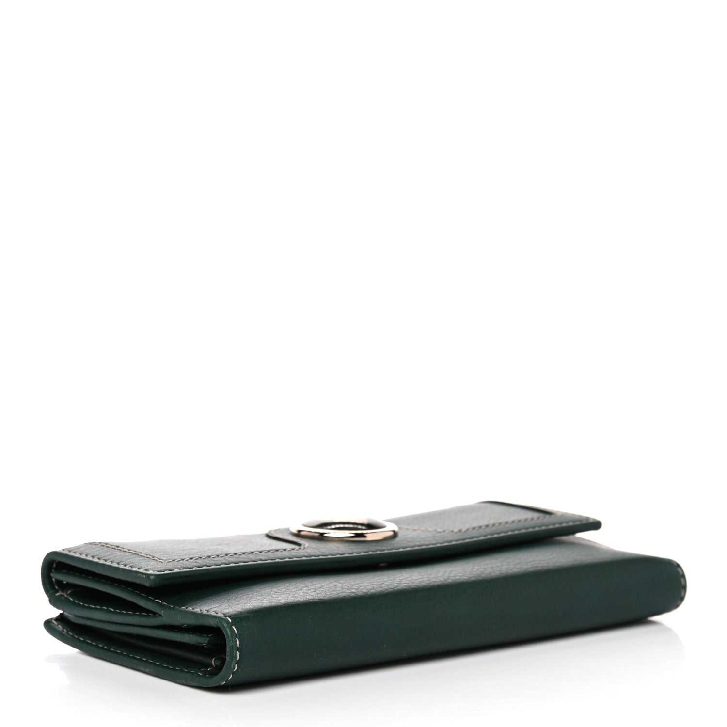 Gucci Calfskin Crest Continental Flap Wallet Green 4 of 14