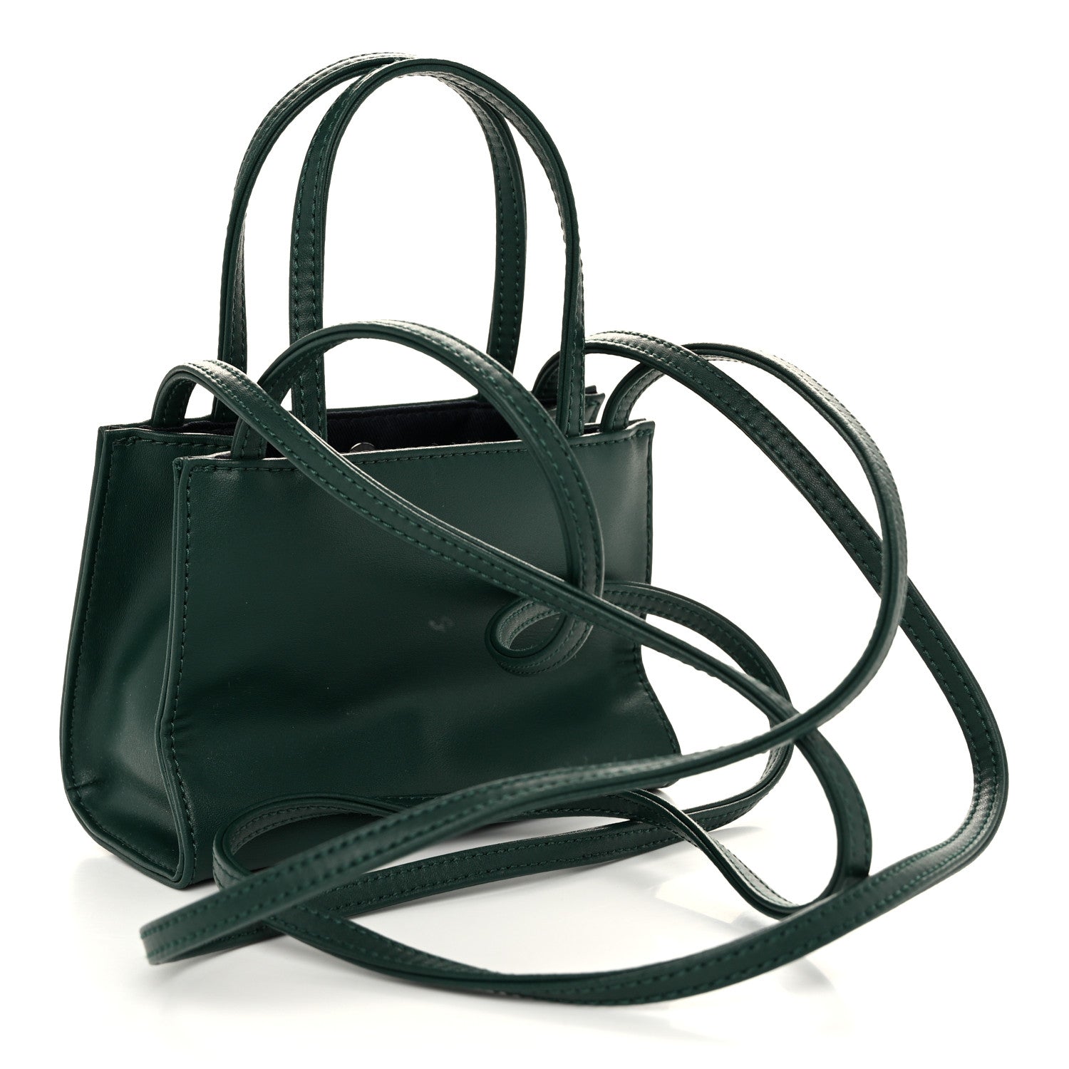Telfar Vegan Leather Small Shopping Bag Dark Olive 3 of 9