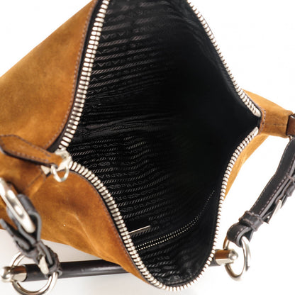 Prada Scamosciato Suede Shoulder Bag Caramel 5 of 8
