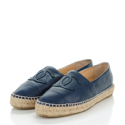 Chanel Lambskin CC Espadrilles 39 Dark Navy 3 of 9