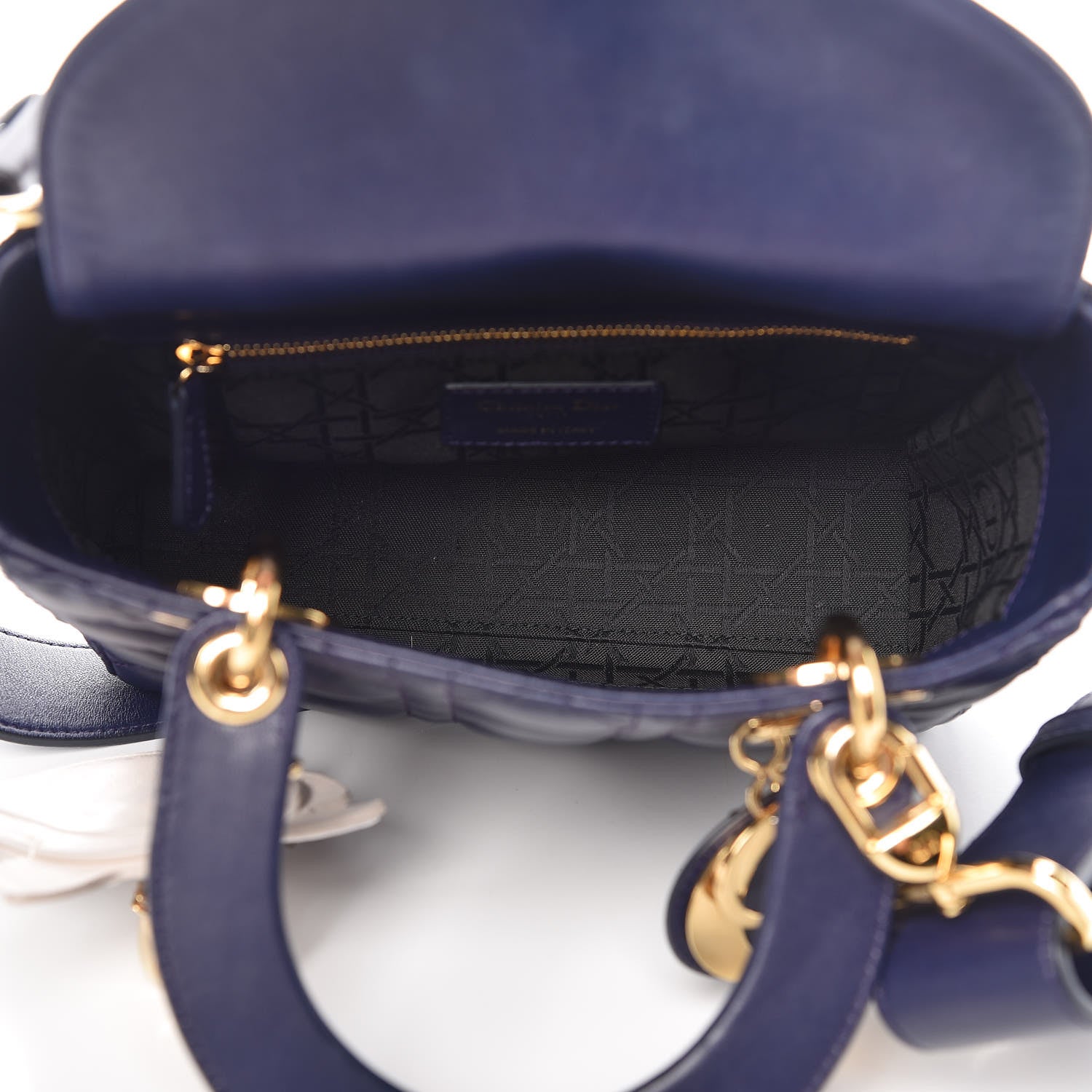 Christian Dior Lambskin Cannage Small Jeweled Owl Lady Dior Blue 5 of 11