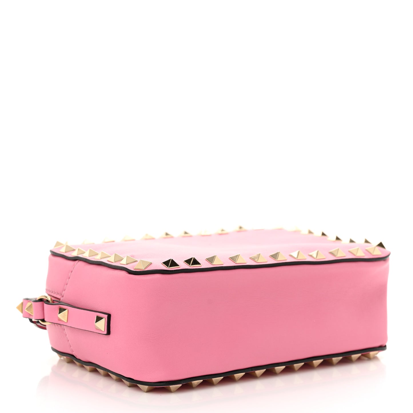 Calfskin Rockstud Camera Crossbody Bag Pink