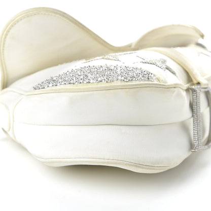 Christian Dior Satin Beaded Star Embroidered Hollywood Saddle White Multicolor 6 of 13
