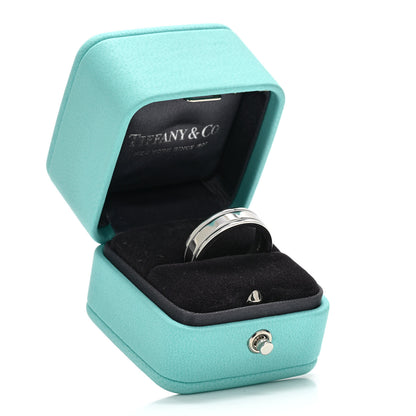 Tiffany Platinum 6mm Together Double Milgrain Band Ring 59 8.75 5 of 5