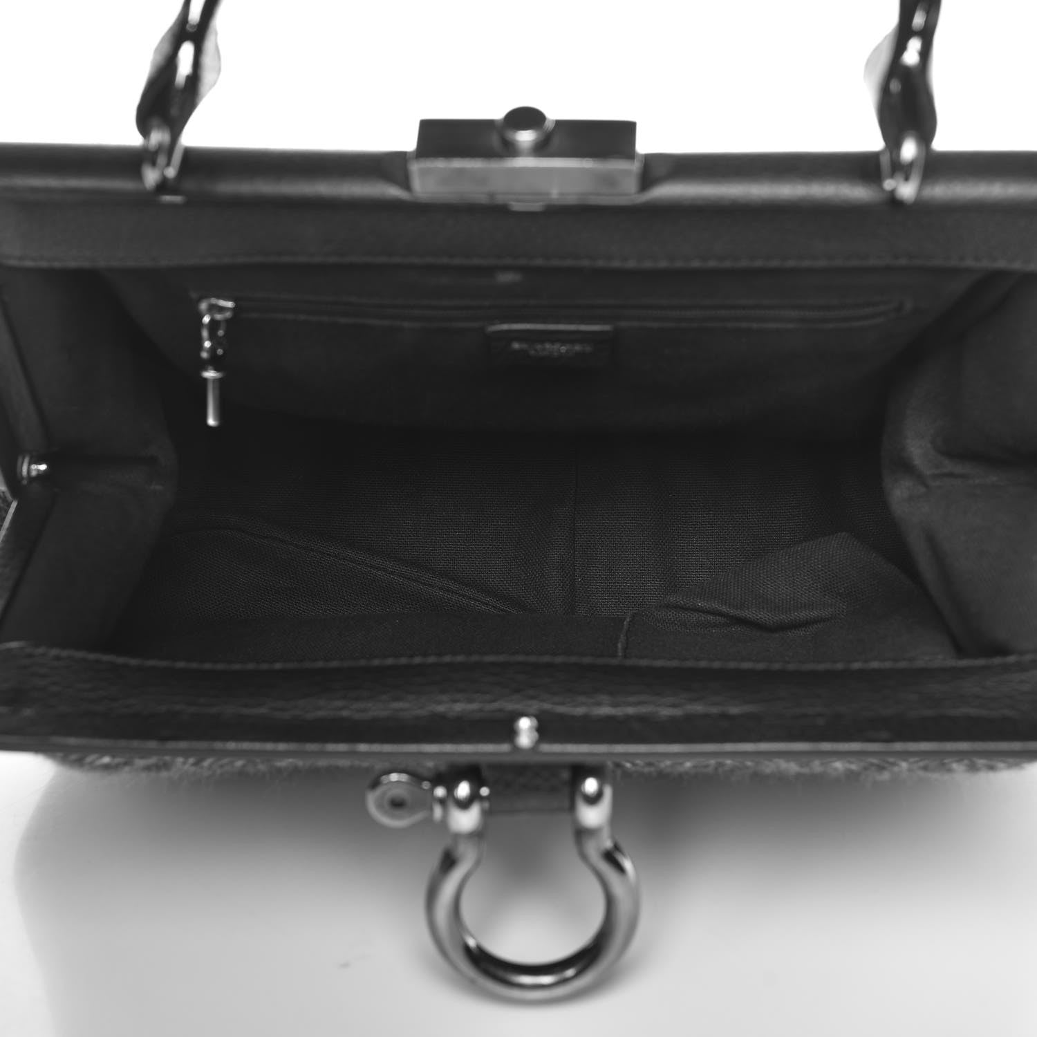 Burberry Tweed Frame Handbag Black 5 of 8