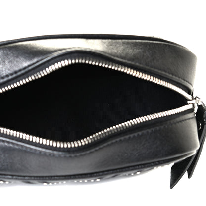 Saint Laurent Calfskin Matelasse Studded Monogram Lou Belt Bag Black 8 of 9