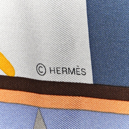 Hermes Silk Gavroche Parade En Fanfare Scarf 90 Glycine Vert Cypres Caramel 3 of 5