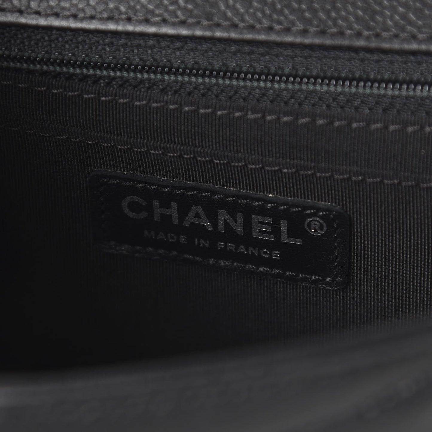 Caviar Chevron Quilted Small Single Flap Black