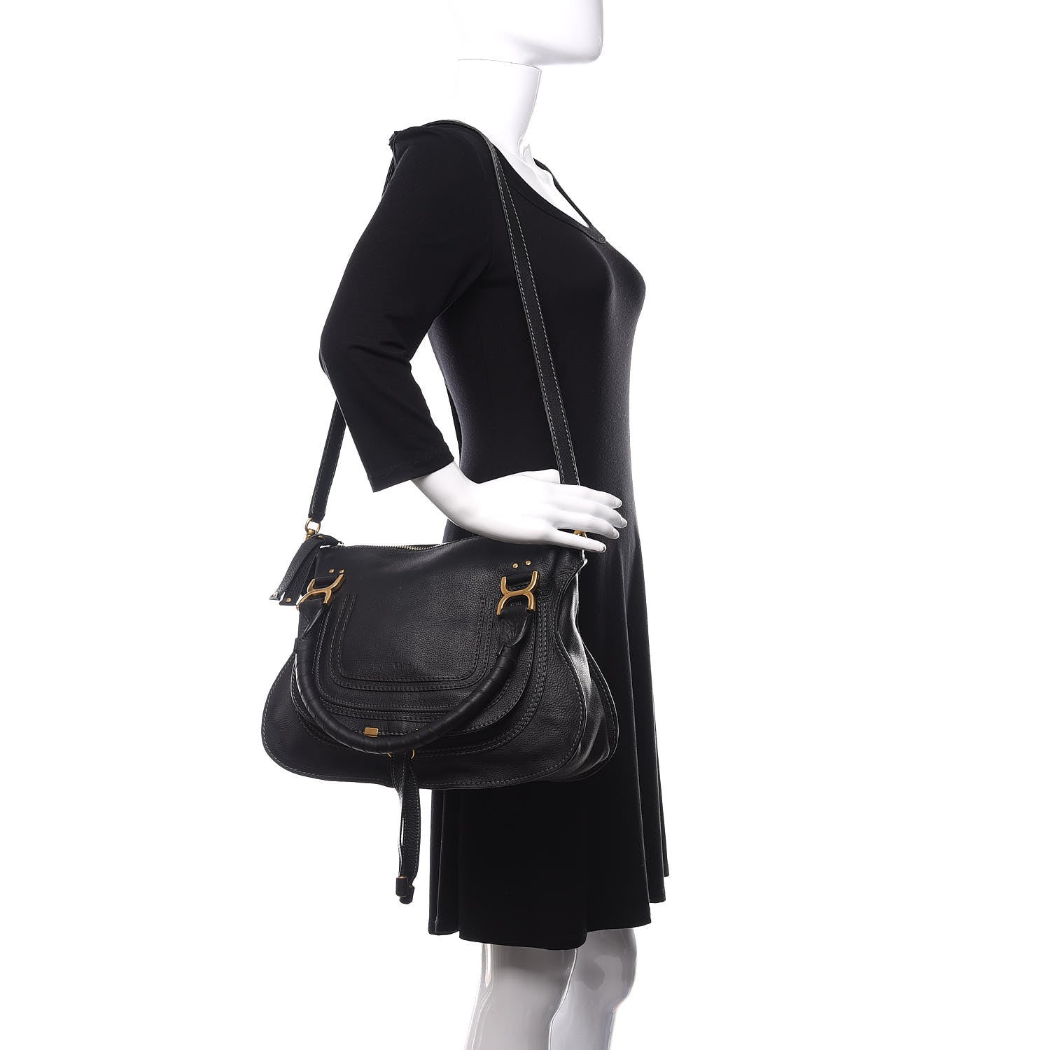 Chloe Calfskin Medium Marcie Satchel Black 2 of 11