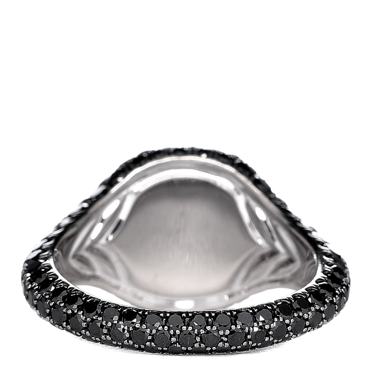 18K White Gold Black Diamond Pave Pinky Ring 45 3.5