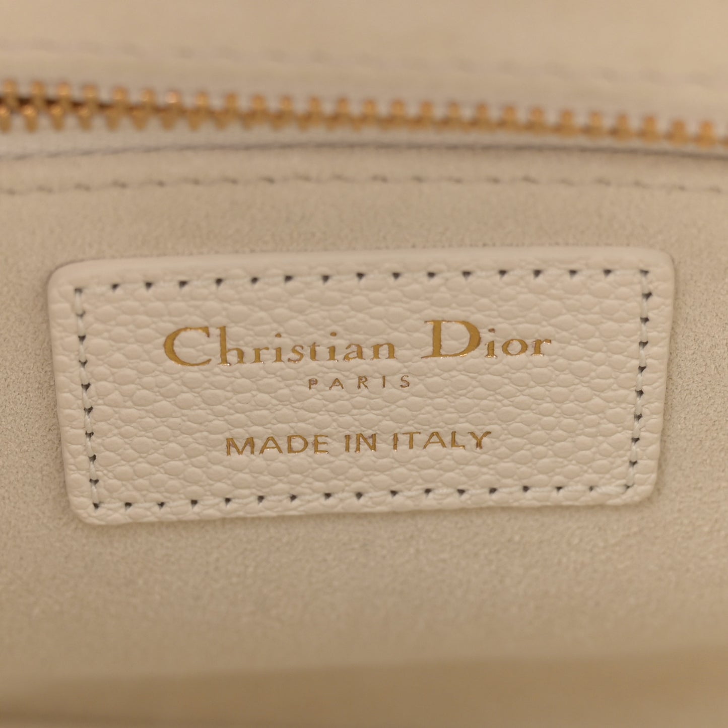 Grained Calfskin Cannage Small Lady Dior Latte