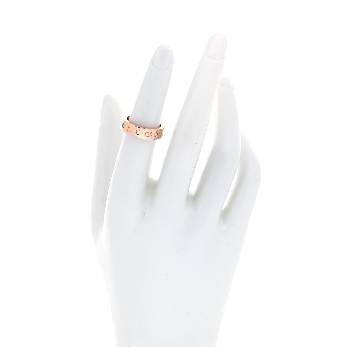 18K Rose Gold 7 Diamond B.Zero1 Essential Band Ring 51 5.75