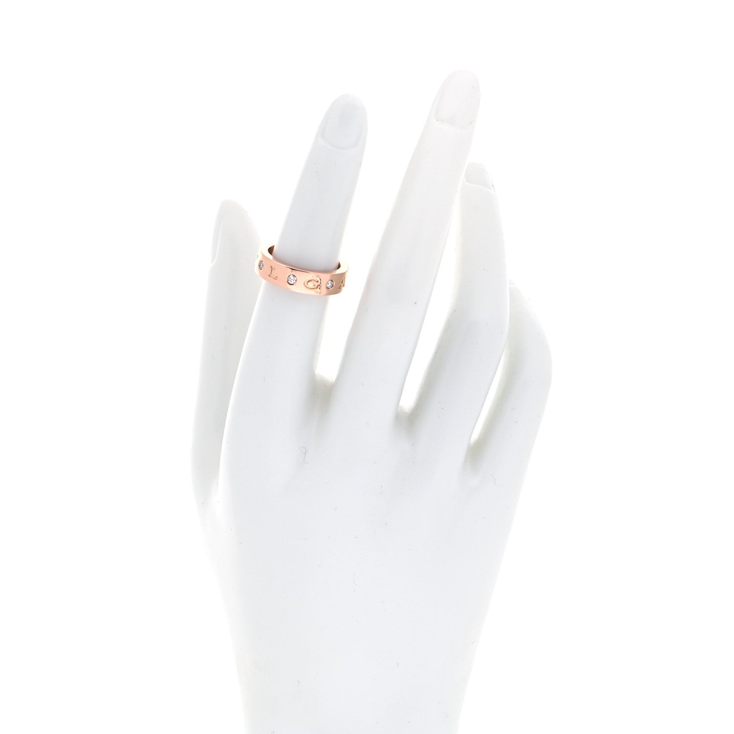 Bulgari 18K Rose Gold 7 Diamond B.Zero1 Essential Band Ring 51 5.75 2 of 5