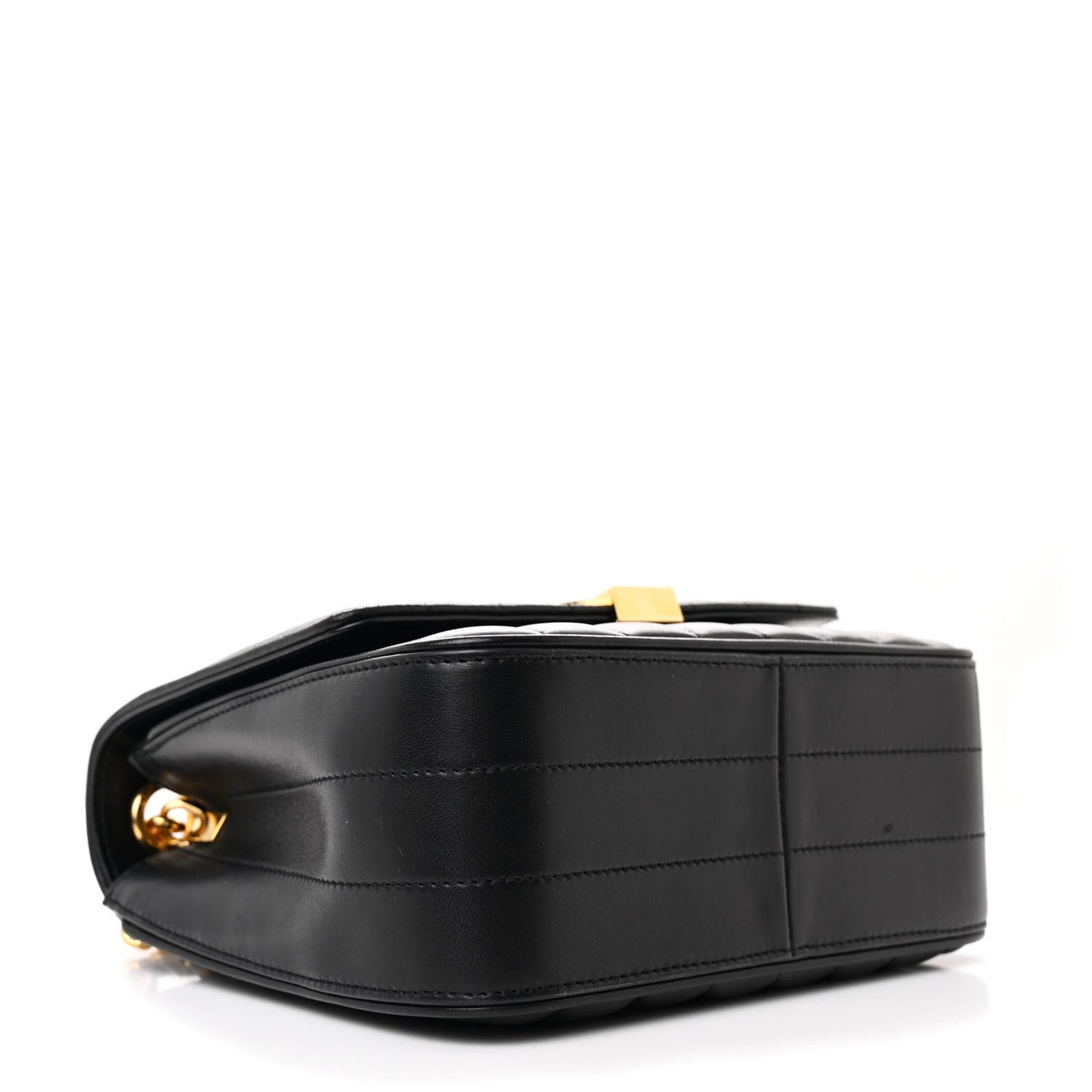 Lambskin Matelasse Monogram Vicky Chain Wallet Black