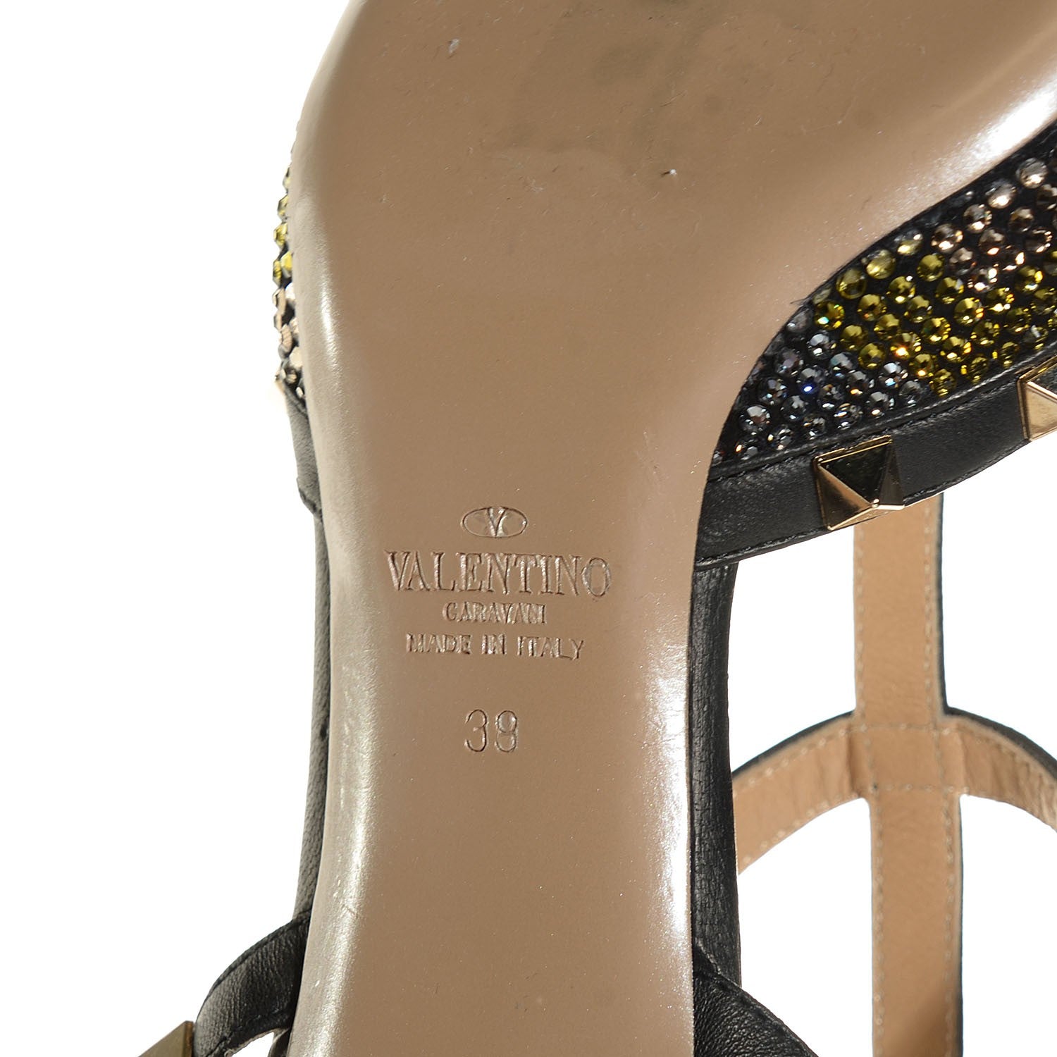 Valentino Garavani Crystal Camouflage Rockstud Ankle Strap 65mm Pumps 39 Black 6 of 7