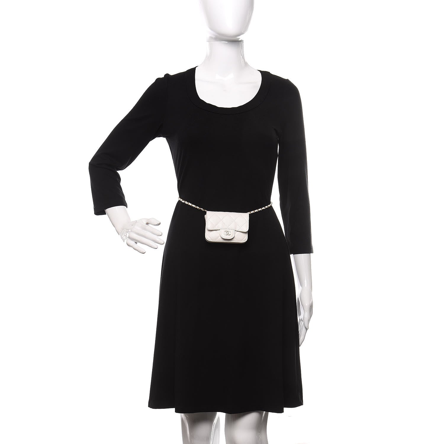 Chanel Caviar Quilted Flap Chain Waist Bag White 2 of 12