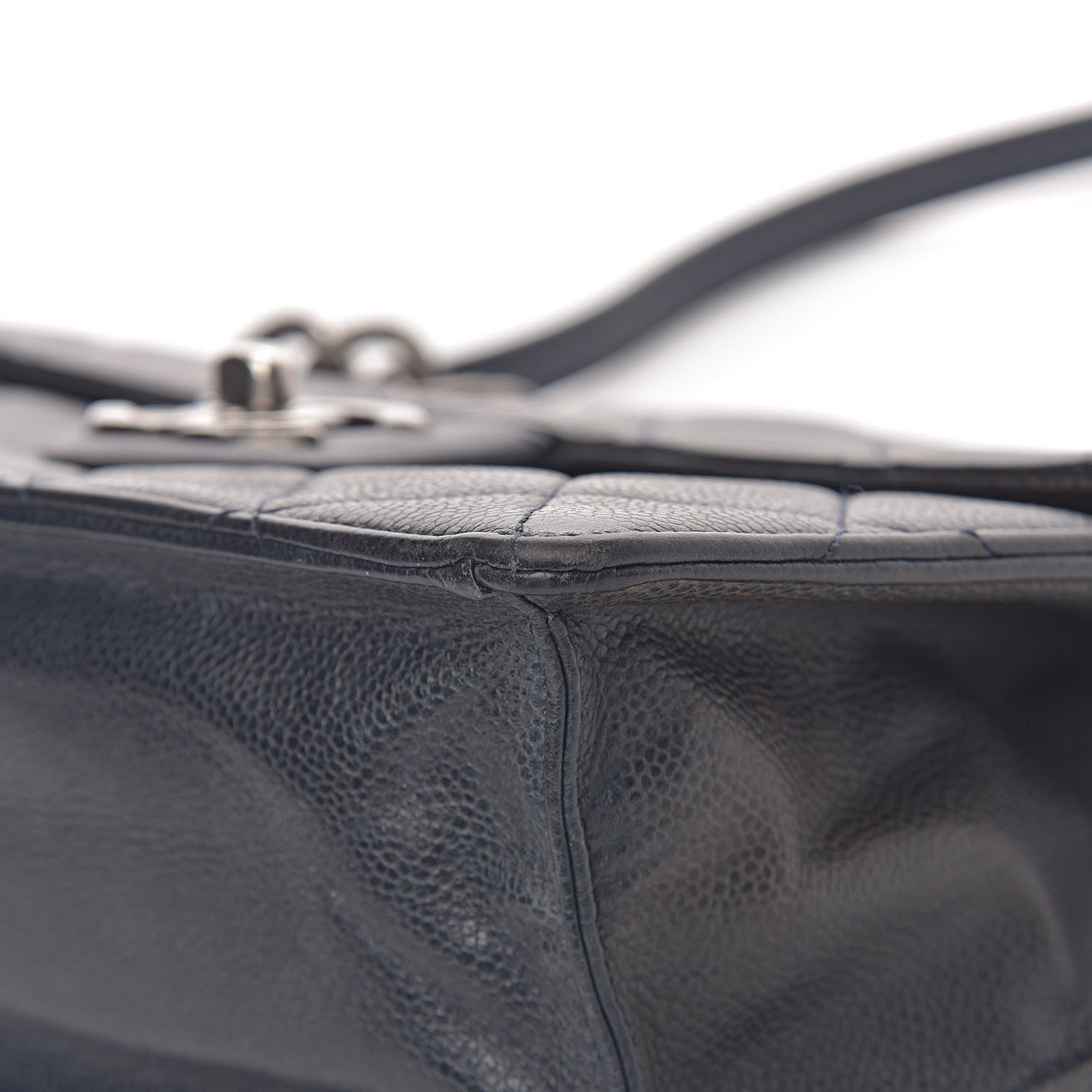 Chanel Caviar Quilted Large Retro Class Flap Dark Navy Blue 13 of 16