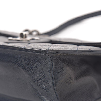 Chanel Caviar Quilted Large Retro Class Flap Dark Navy Blue 13 of 16
