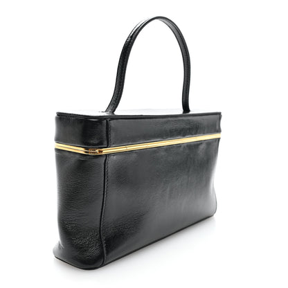 Celine Glossy Lambskin Vanity Frame Rectangle Bag Black 3 of 10