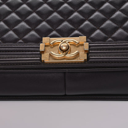 Chanel Calfskin Quilted New Medium Boy Flap Dark Brown 10 of 15