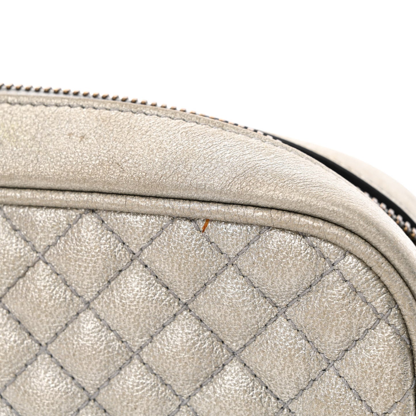 Laminated Nappa Web Trapuntata Small GG Shoulder Bag Argento