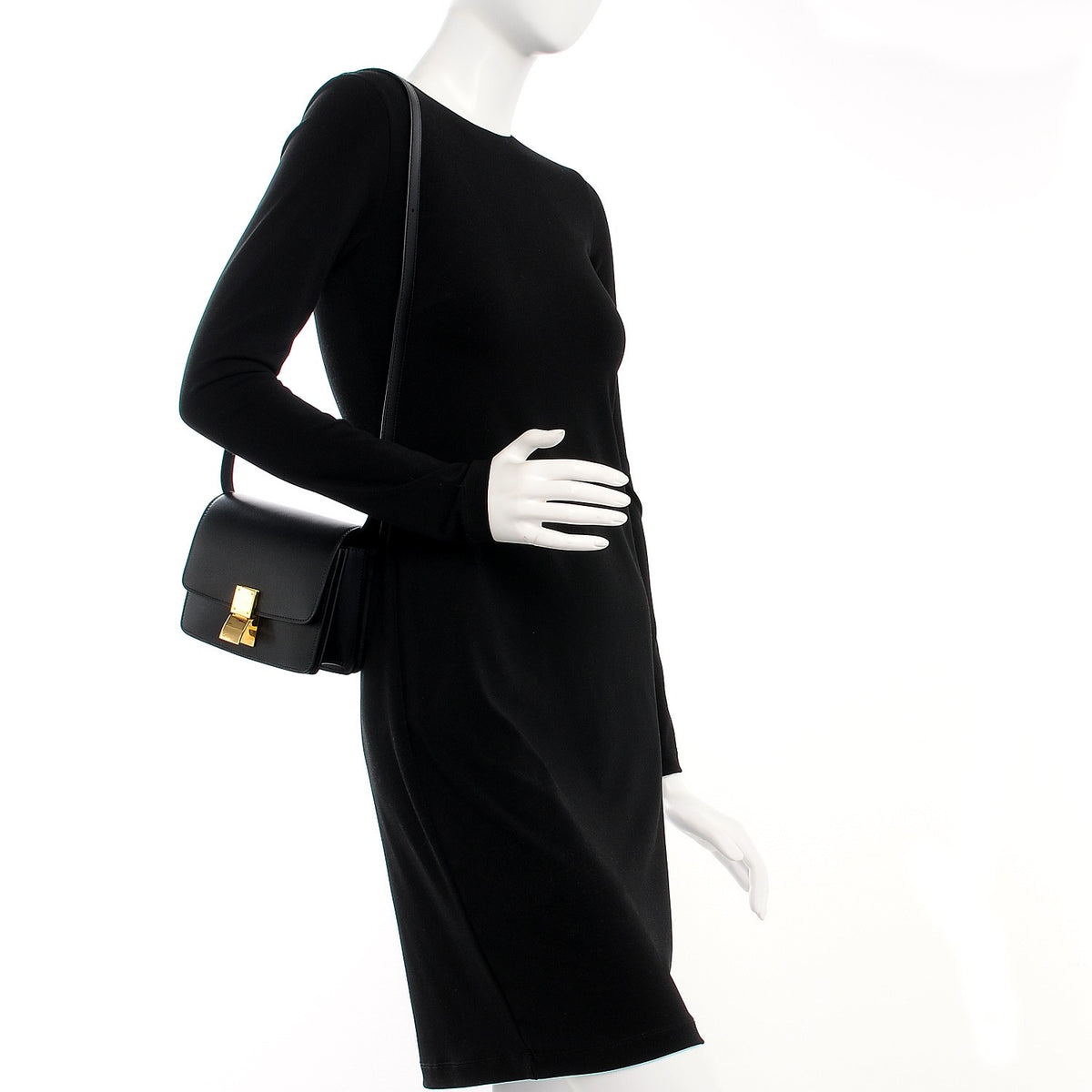 Box Calfskin Small Classic Box Flap Bag Black