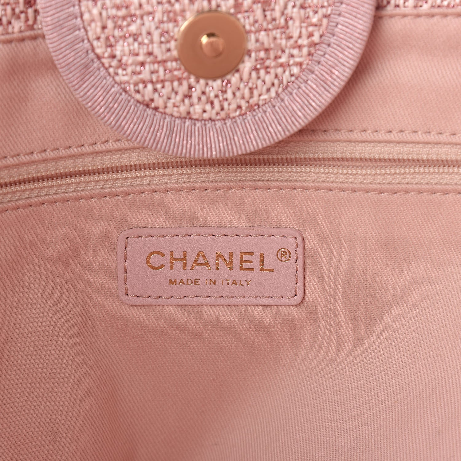 Chanel Straw Lurex Large Deauville Tote Pink 6 of 10