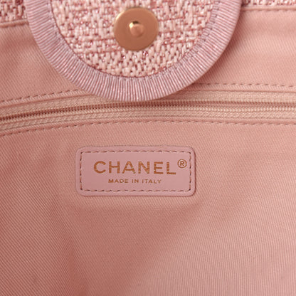 Chanel Straw Lurex Large Deauville Tote Pink 6 of 10