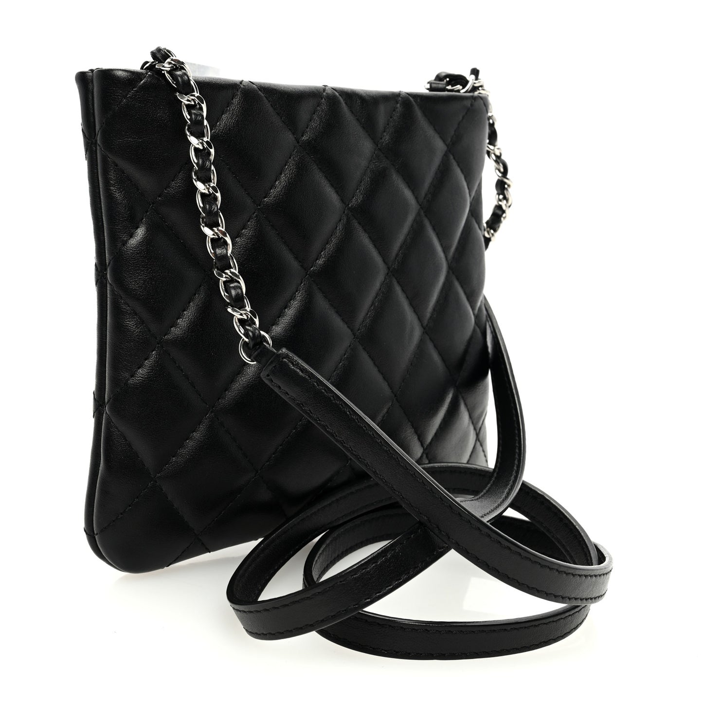 Lambskin Quilted Crossbody Bag Black