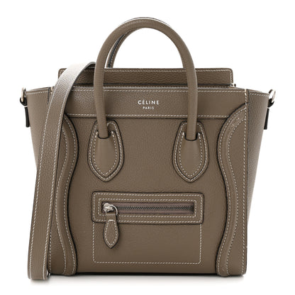 Celine Drummed Calfskin Nano Luggage Souris 1 of 13