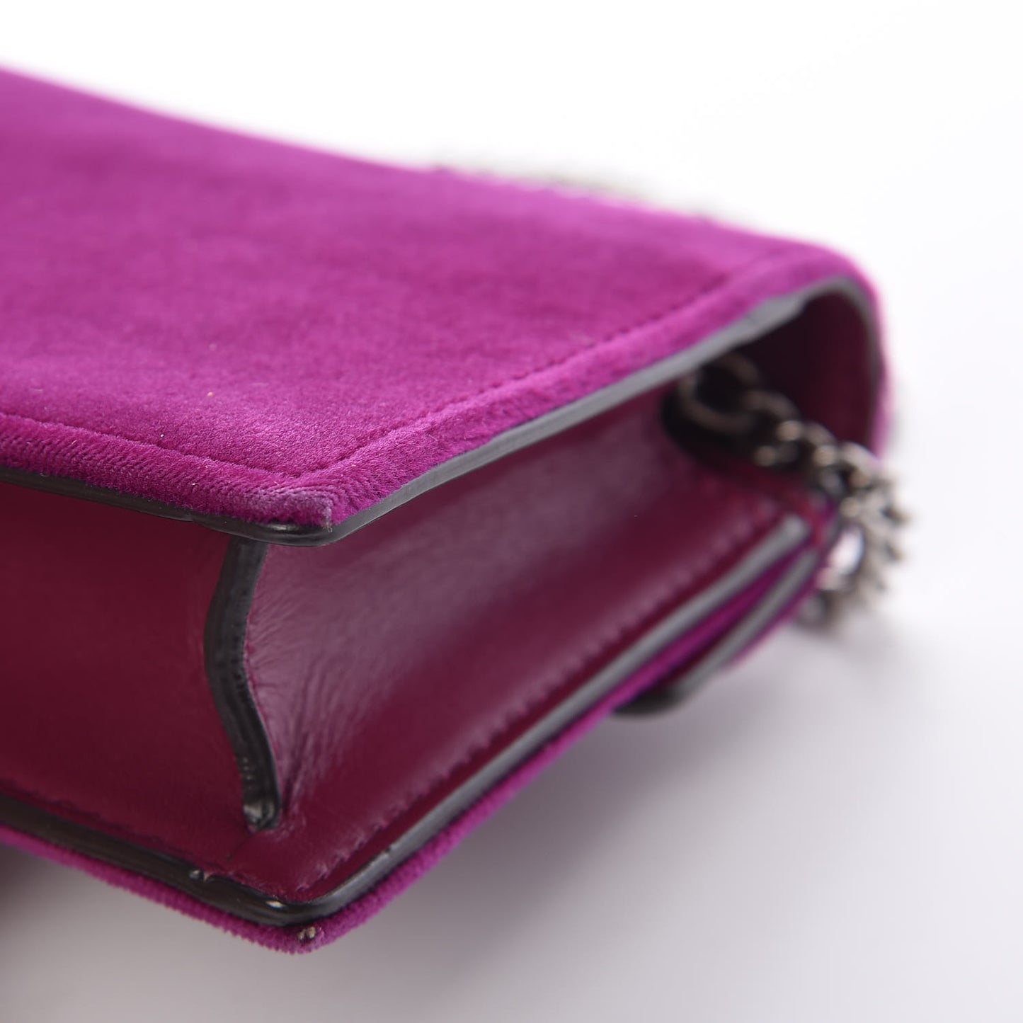 Velvet Super Mini Dionysus Shoulder Bag Fuchsia Violet Cyclamen
