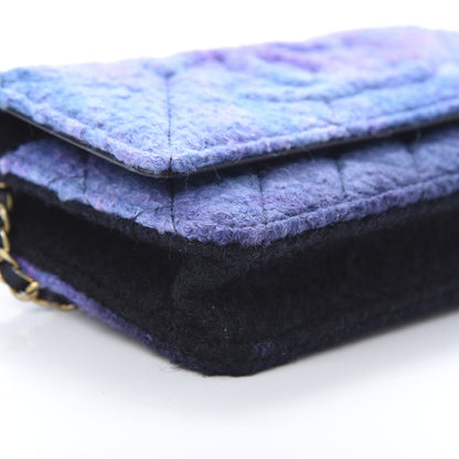 Chanel Tweed Quilted CC Wallet On Chain WOC Purple 9 of 13