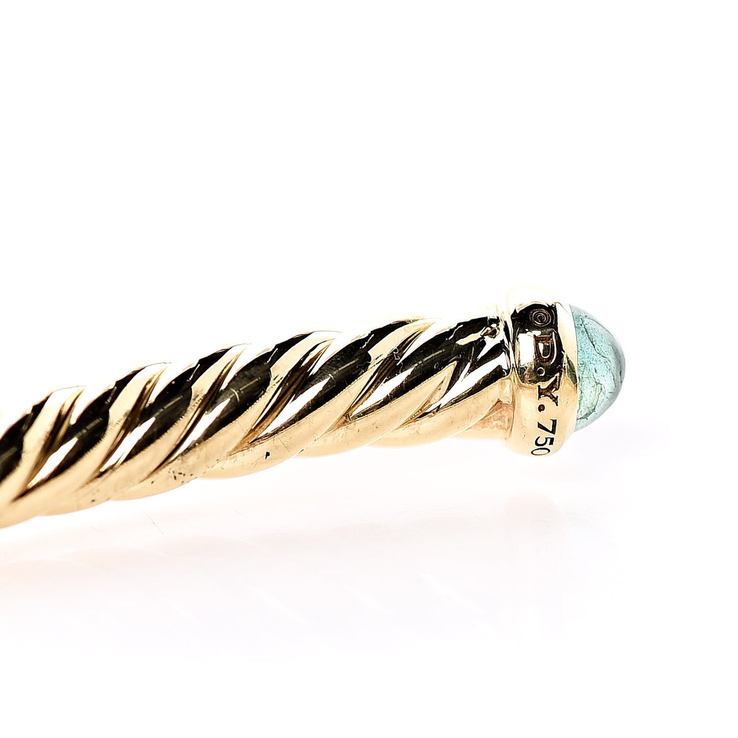 18K Yellow Gold Emerald 4mm Cablespira Bracelet