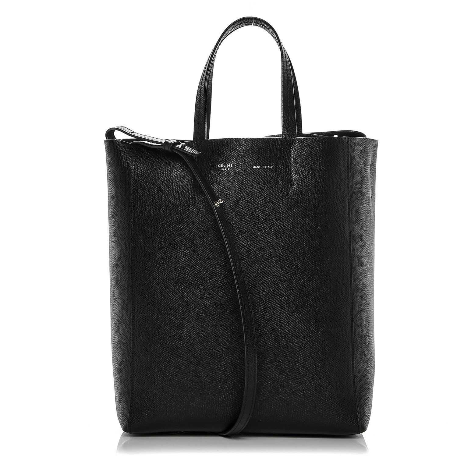 Celine Grained Calfskin Small Vertical Cabas Black 1 of 7