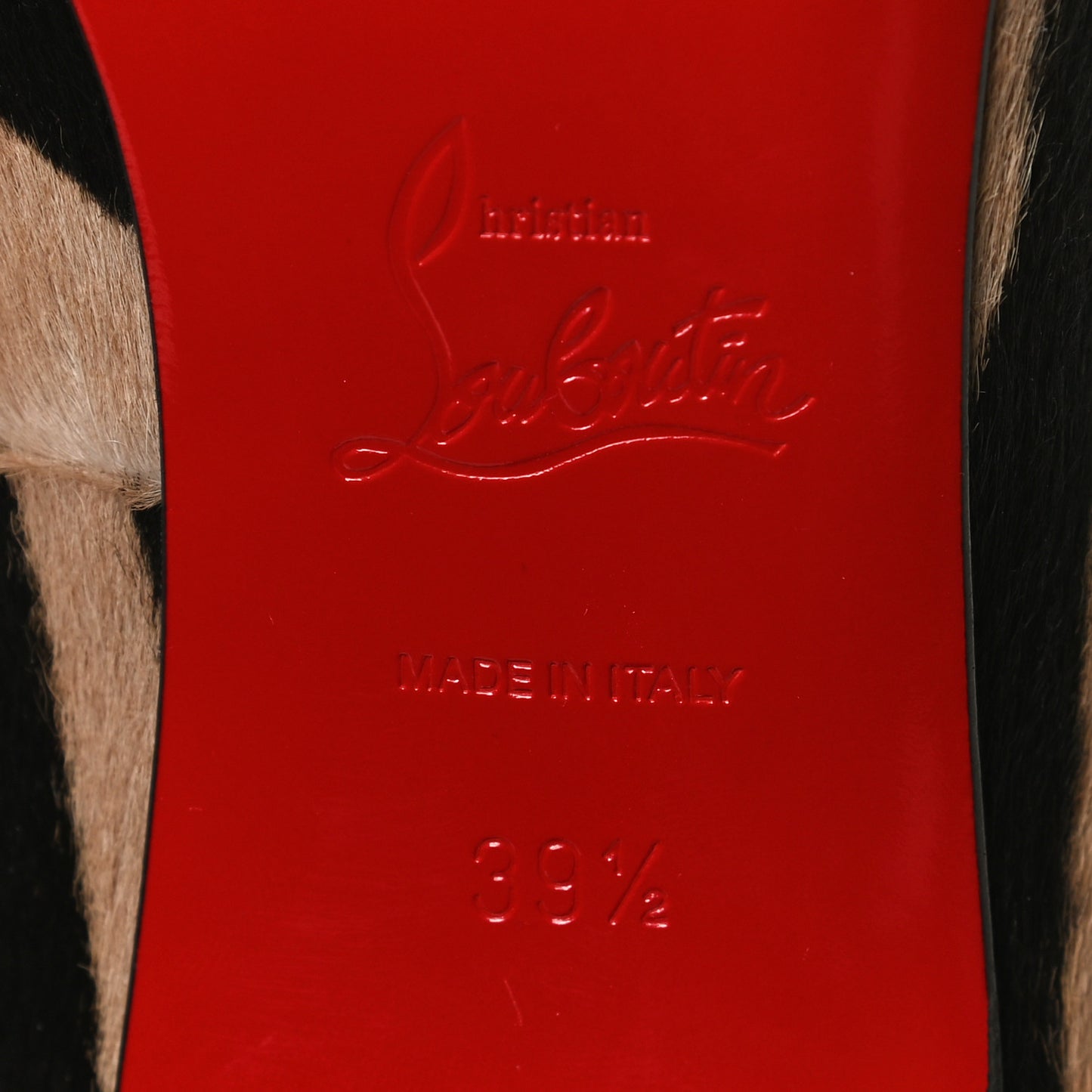 Calf Hair Patent Zebra Print Geo 85 Pumps 39.5 Dune Black