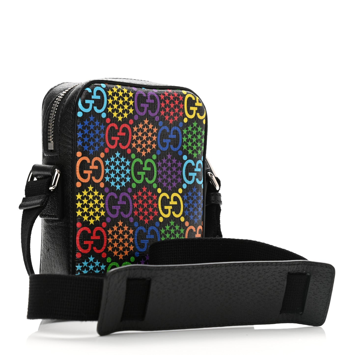 GG Supreme Monogram Psychedelic Messenger Bag Black