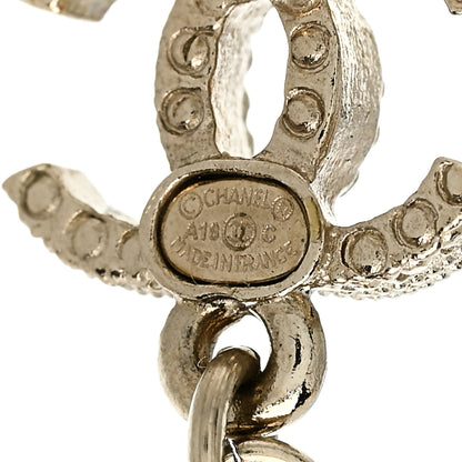 Chanel Chain Pearl CC Drop Earrings Light Gold 4 of 5