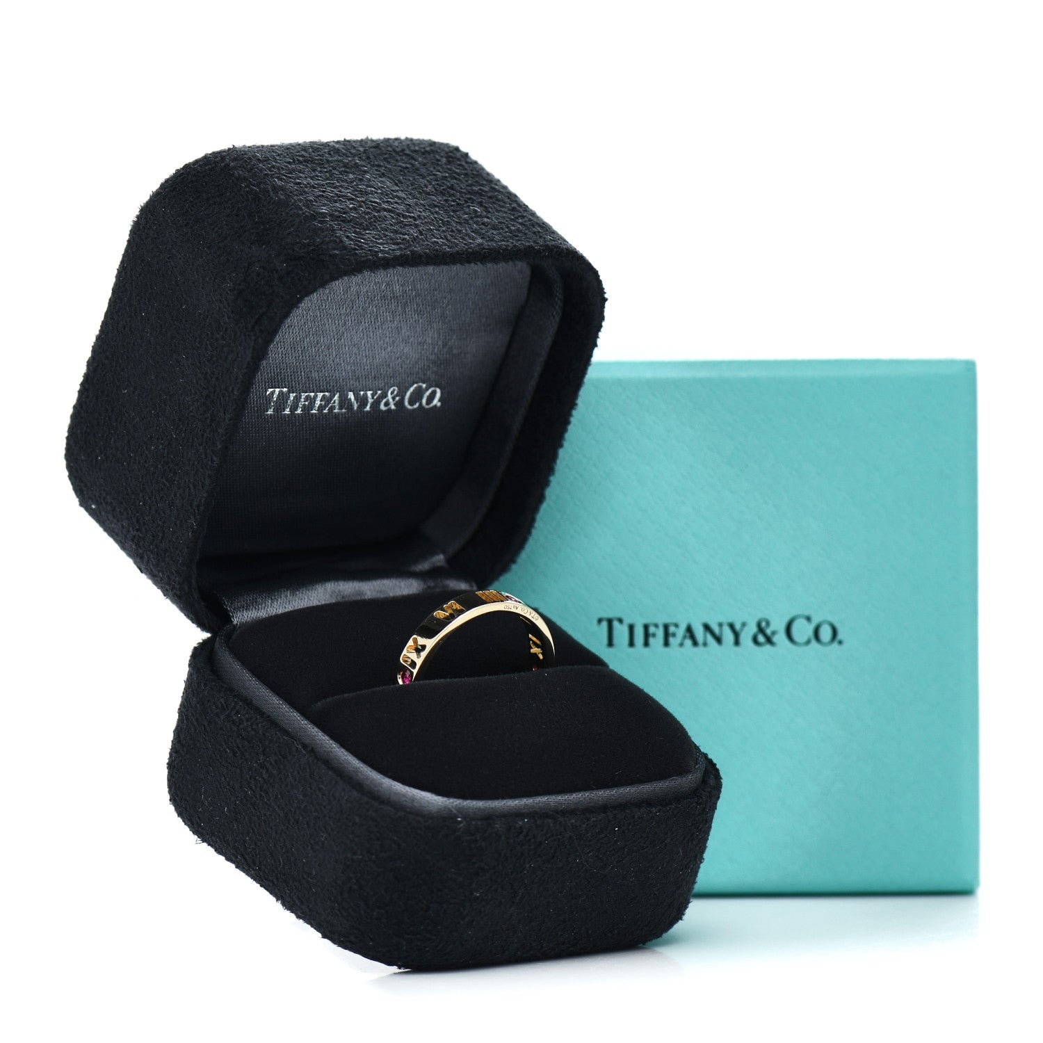 Tiffany 18K Yellow Gold Ruby Atlas Pierced Ring 53 6.25 5 of 5