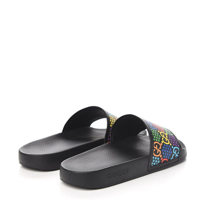 Gucci GG Supreme Monogram Psychedelic Mens Slide Sandals 12 Black Multicolor 4 of 9
