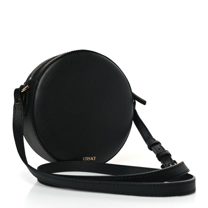 Versace Calfskin Mini La Medusa Chain Round Crossbody Bag Black 3 of 8