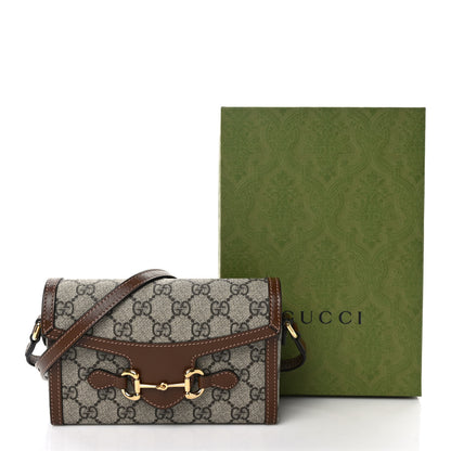 Gucci GG Supreme Monogram Mini Horsebit 1955 Shoulder Bag Beige Brown Sugar 10 of 10