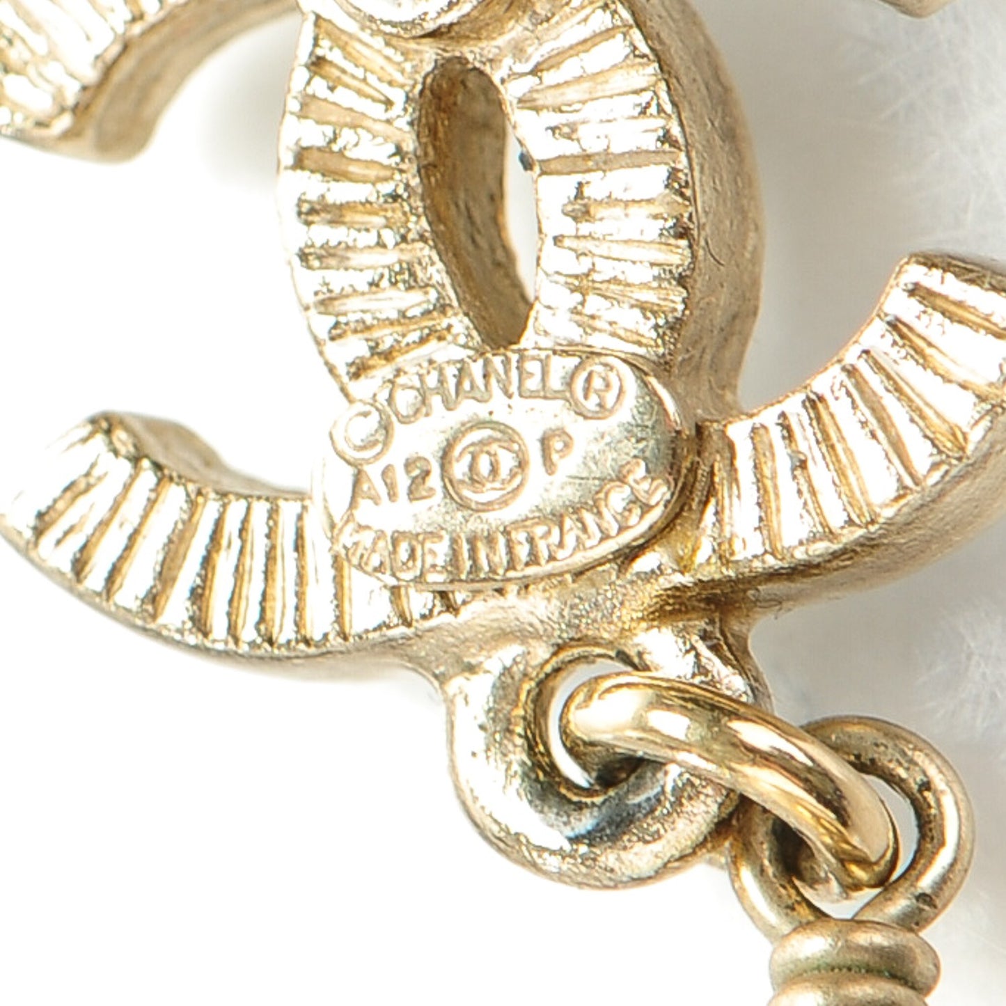 Pearl CC Drop Earrings Gold