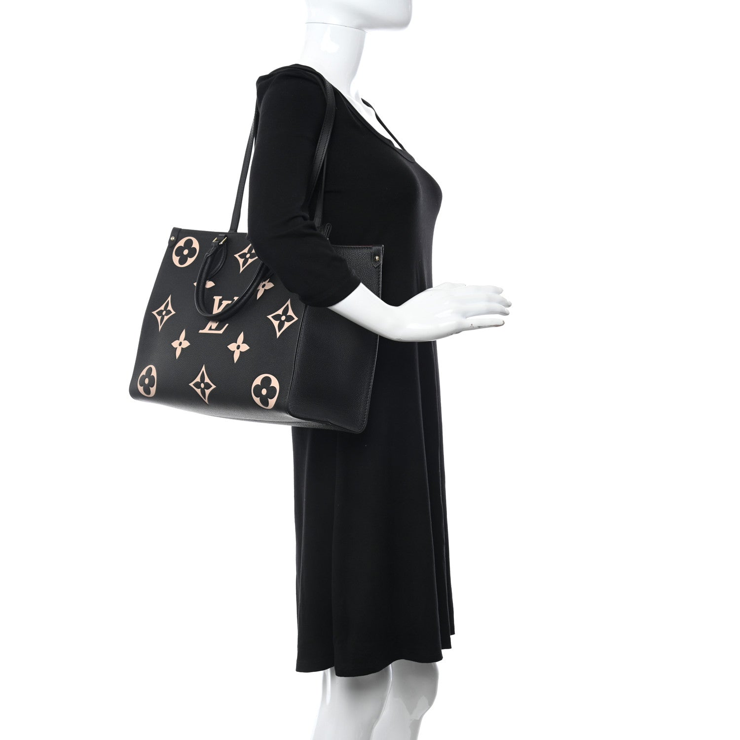 Louis Vuitton Empreinte Monogram Giant Onthego MM Black Beige 2 of 9