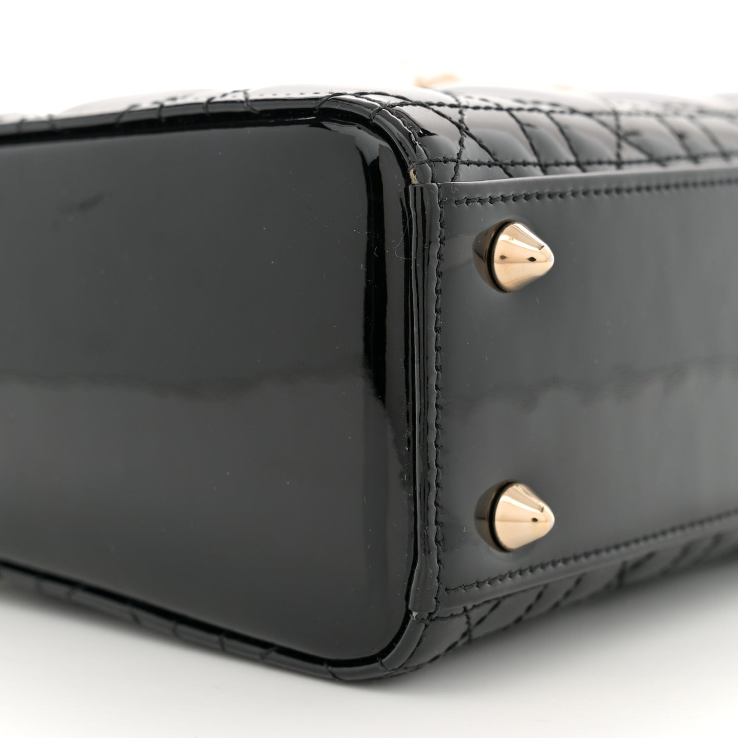 Patent Cannage Small Lady Dior Black