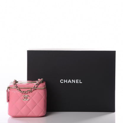 Chanel Lambskin Quilted Trendy Mini Vanity Case With Chain Pale Pink 12 of 12