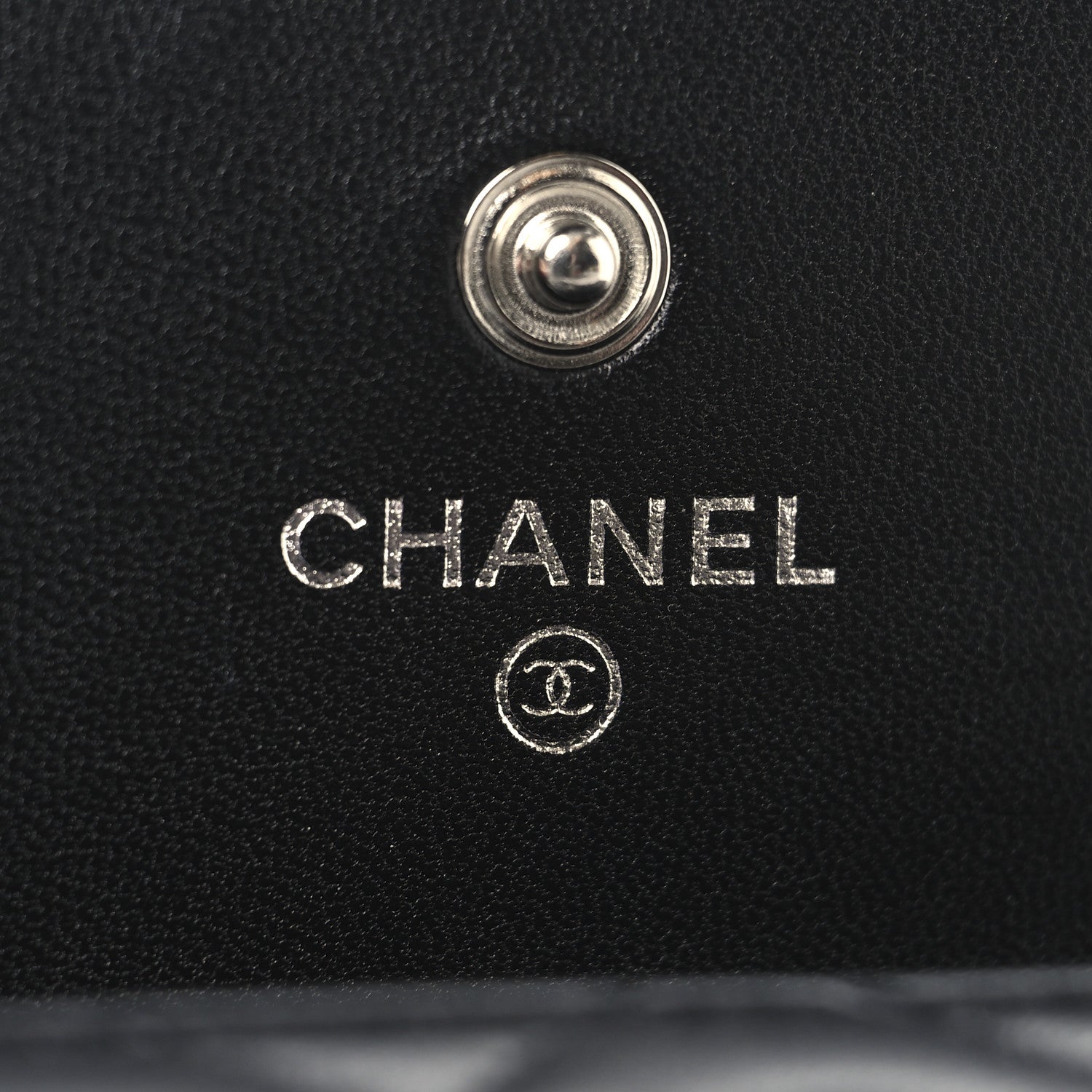 Chanel Lambskin Quilted Flap Crystal Star Card Holder Wallet Black 6 of 8